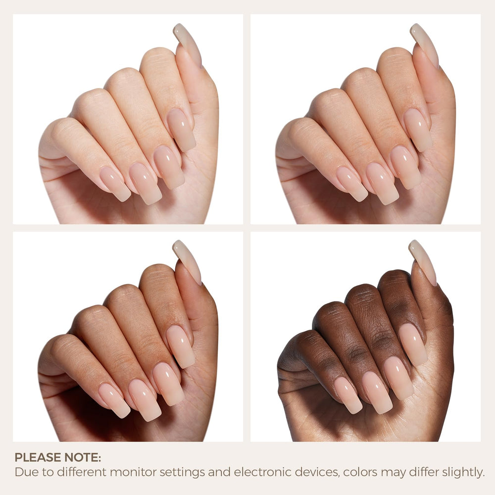 AILLSA Nude Gel with French manicure idea image.