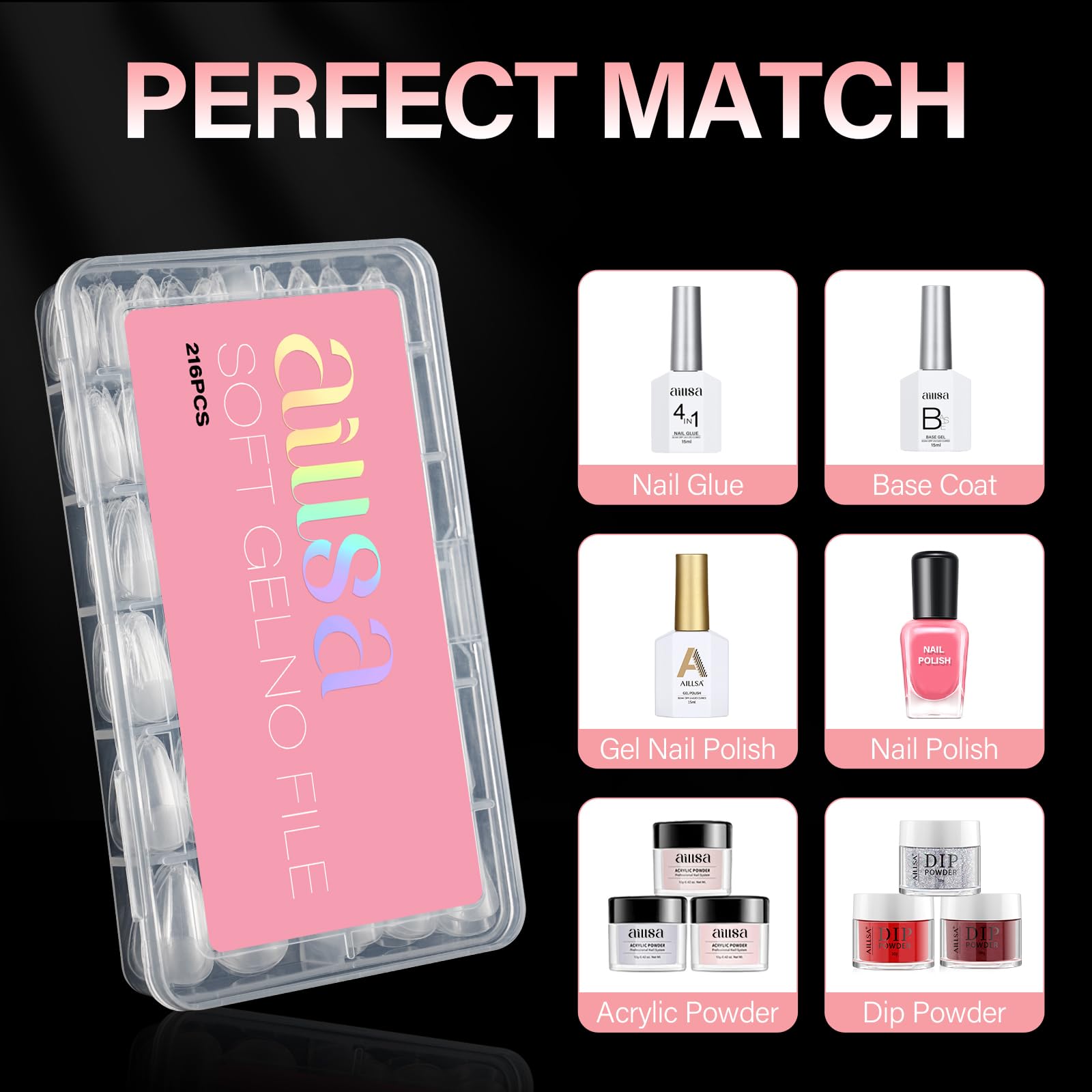 AILLSA gift-ready gel tips offer a creative manicure experience.