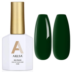 AILLSA emerald bottle of green gel polish for rich color.