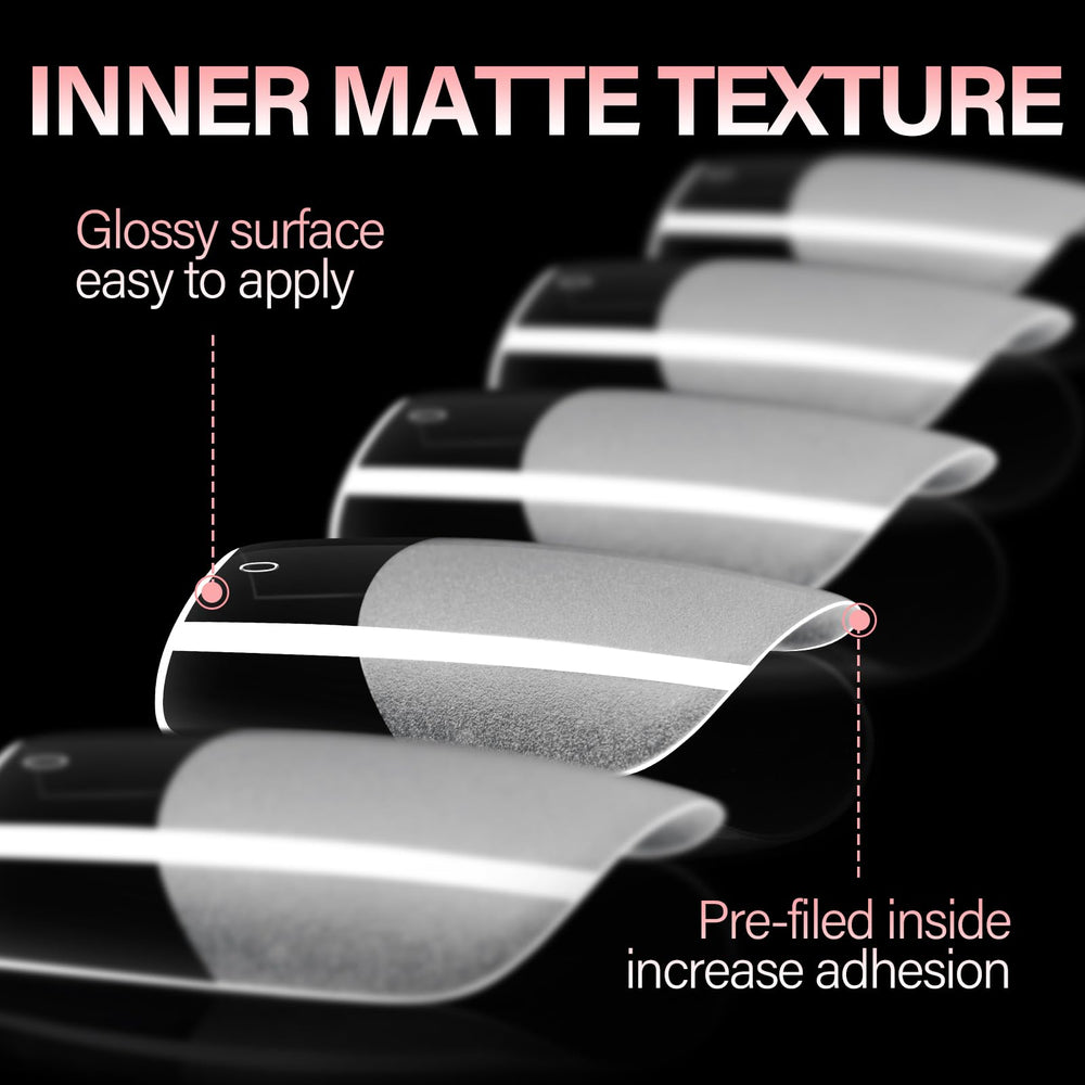 AILLSA half-matte nail tips for natural look and stronger adhesion.