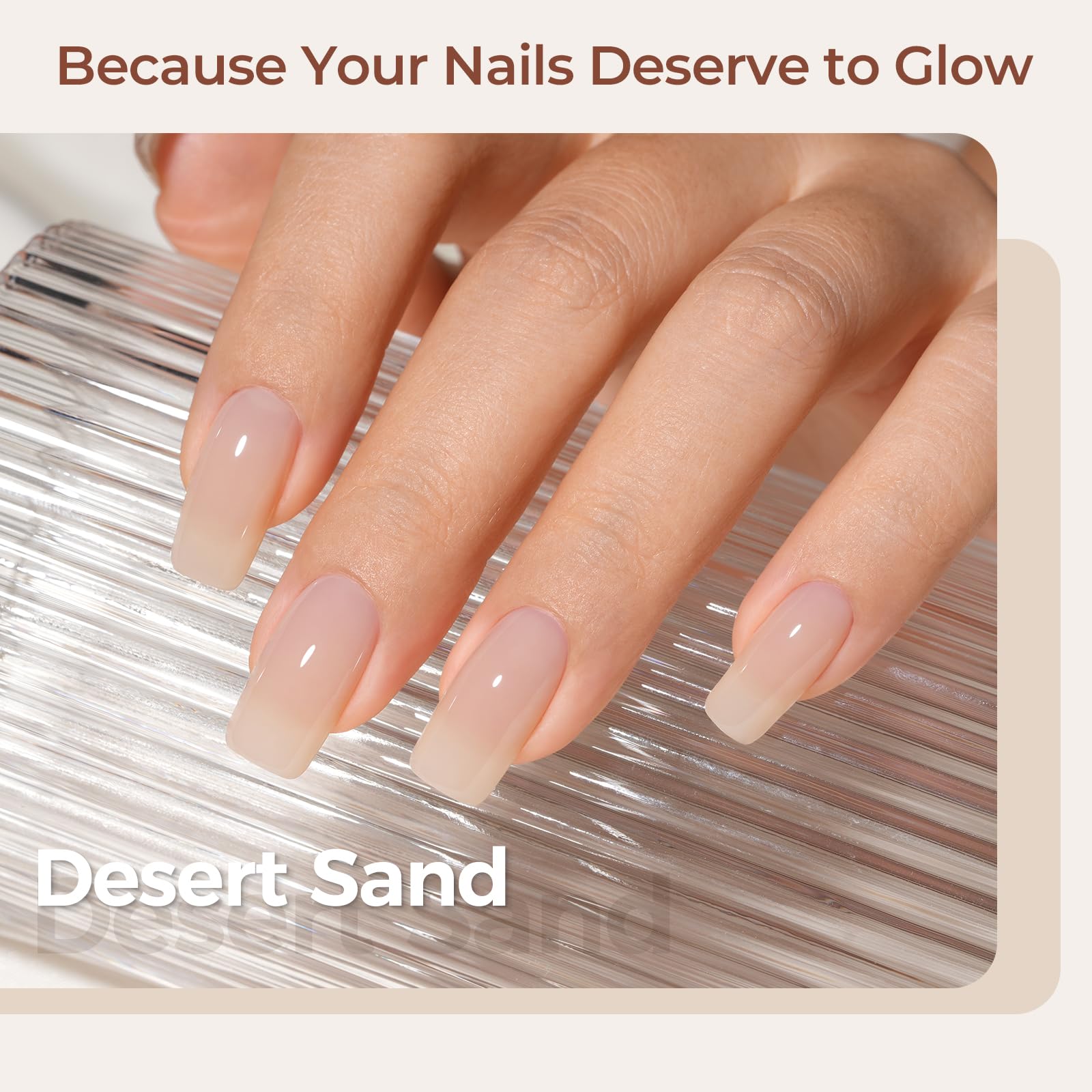 AILLSA Light Nude Gel swatches show customizable sheer depth.