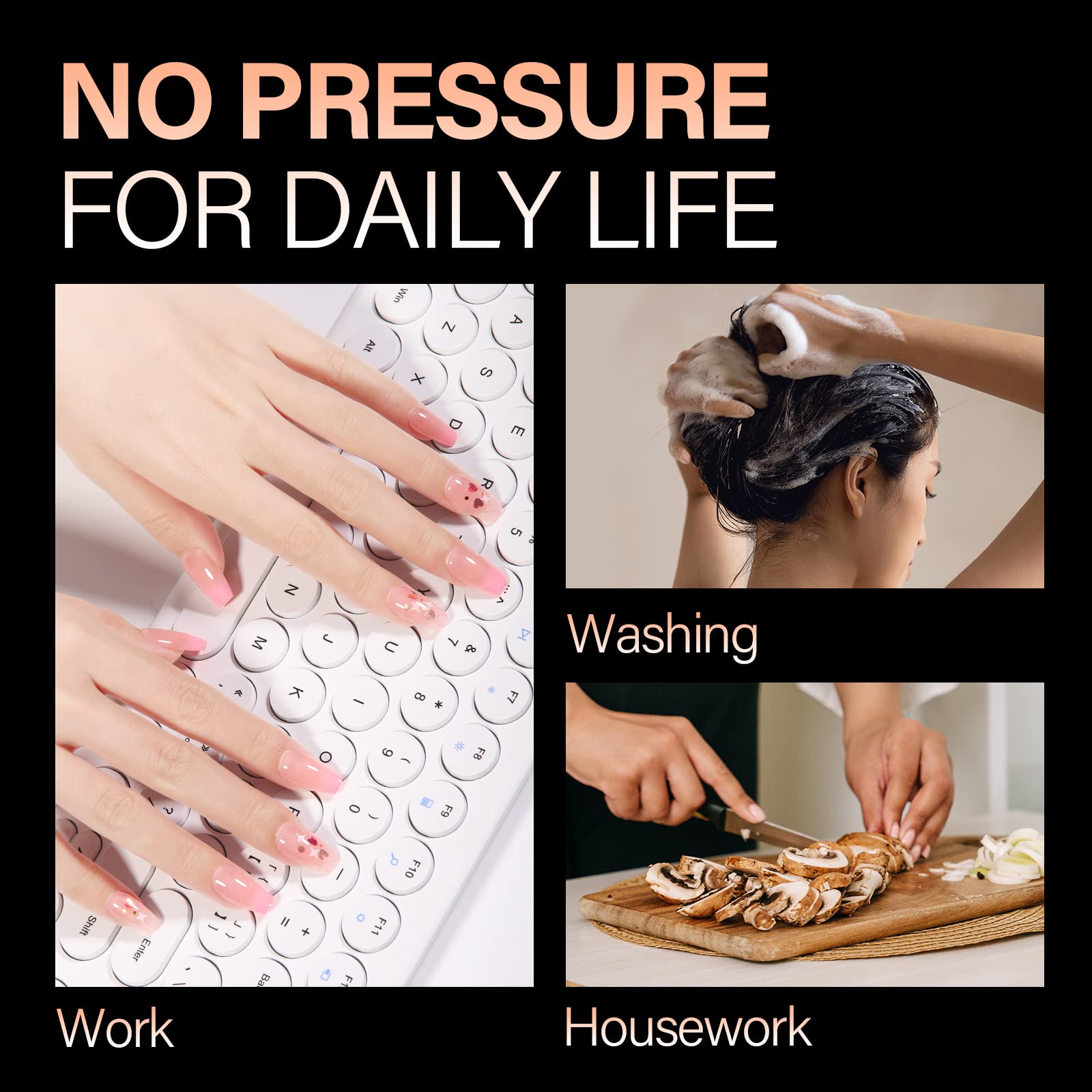 AILLSA clear coffin tips ideal for quick DIY nails.