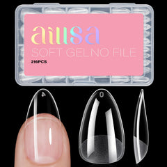 AILLSA Medium Almond Gel Tip Nails – full-cover tips for easy at-home manicures.