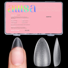 AILLSA Medium Almond Nail Tips full cover clear for durable salon-quality extensions.