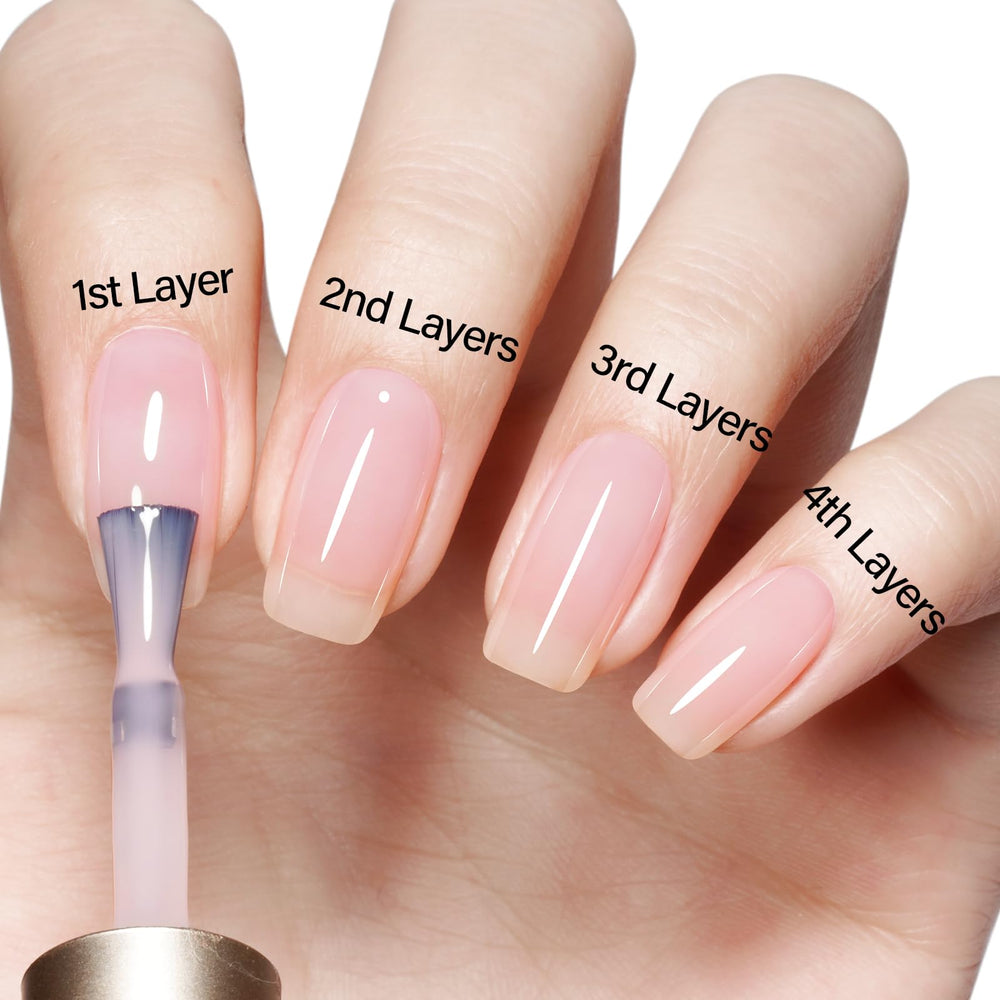 AILLSA Milky Pink Nude LED curing scene for quick, efficient setting.