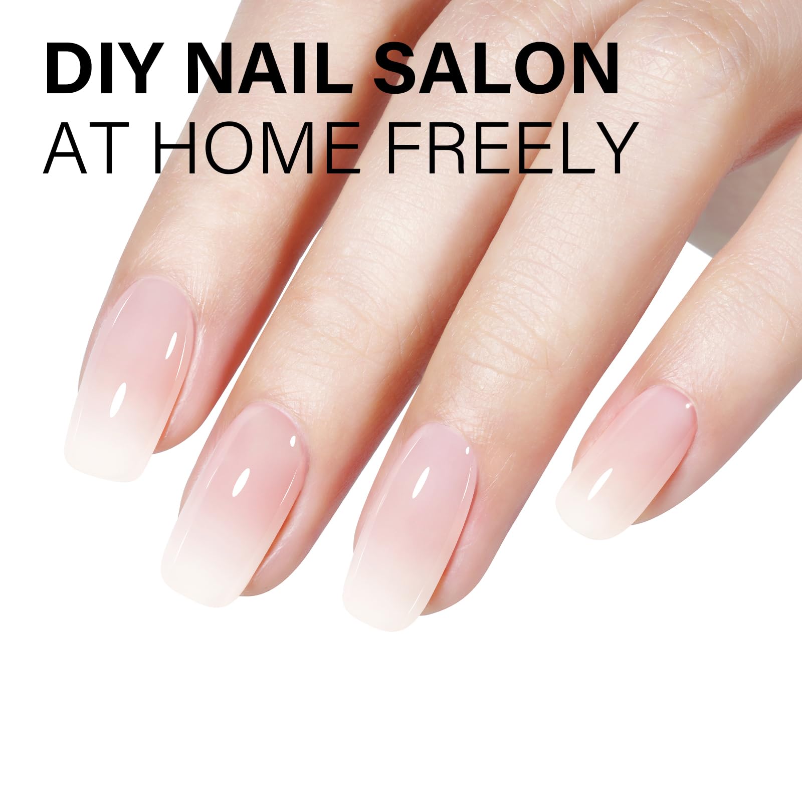 AILLSA Milky Pink Nude long-lasting finish with base and top coats.