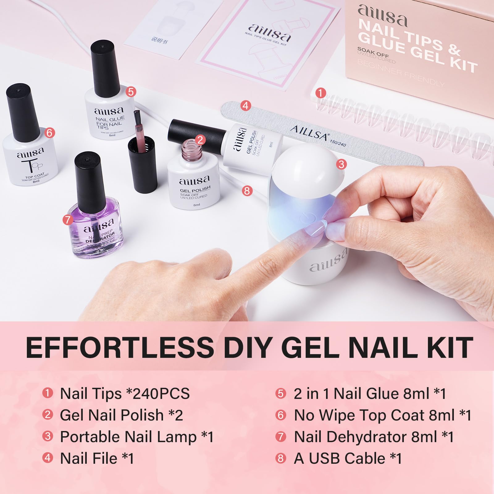 AILLSA milky white jelly gel polish for versatile soft looks.