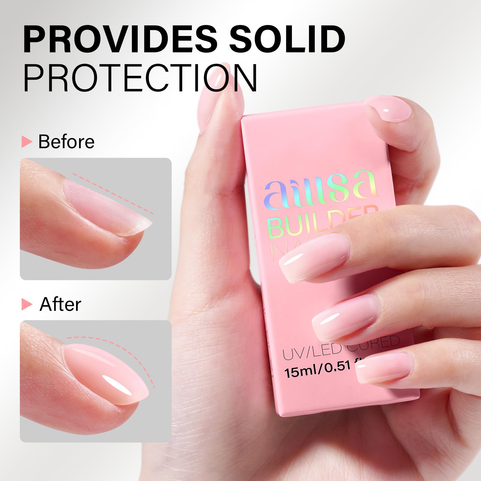 AILLSA nail apex-curve shaping with builder gel for fuller-looking nails.