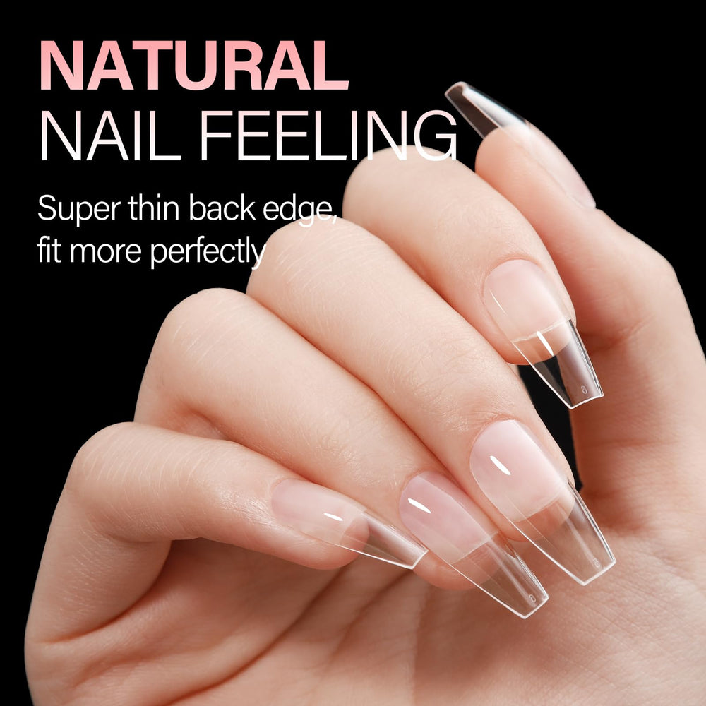 AILLSA nail tips in 12 sizes for precise nail bed fit.