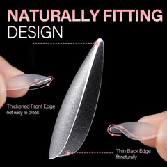 AILLSA Natural acrylic gel material provides flexible, durable extensions.