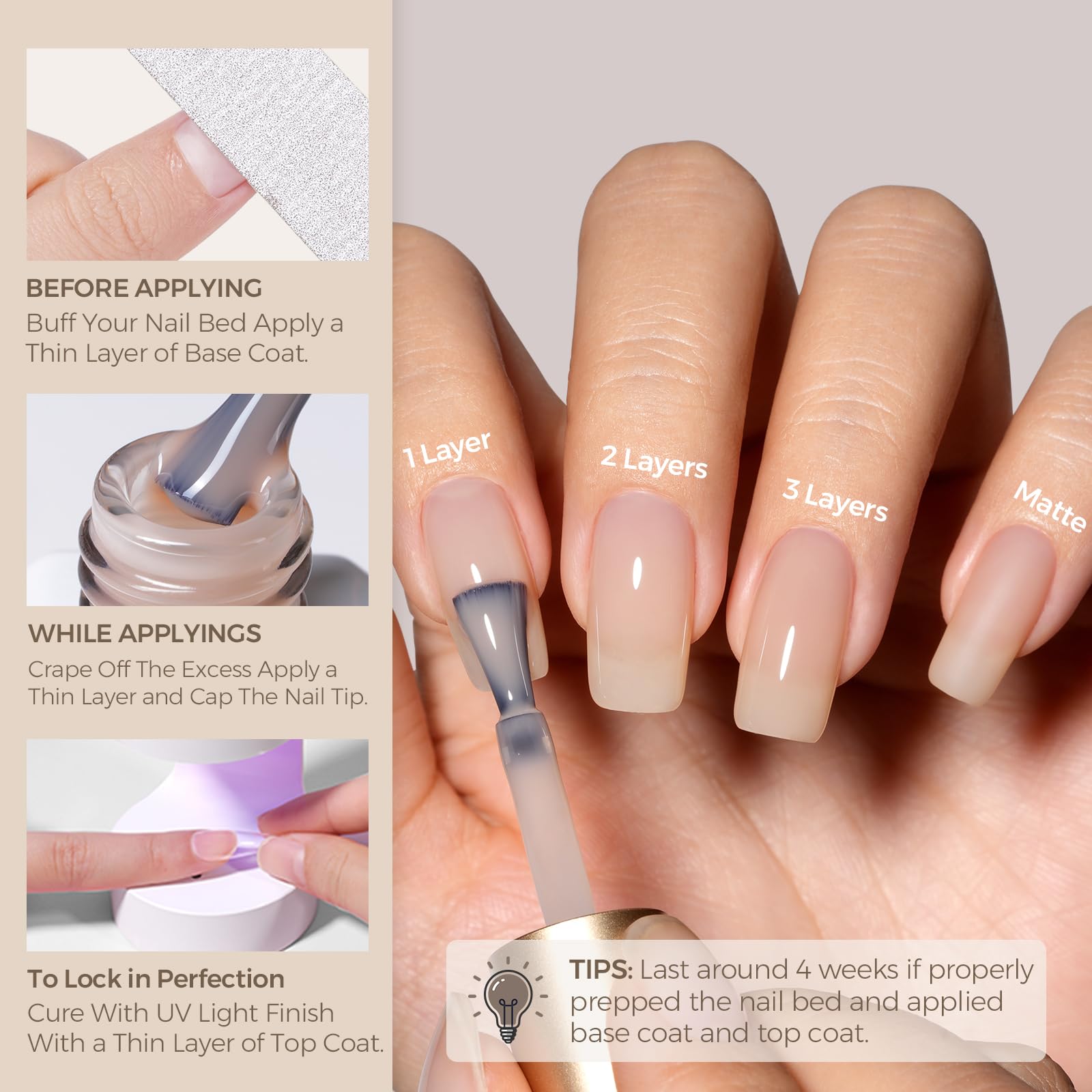 AILLSA Nude Gel semi-transparent close-up highlights jelly texture.