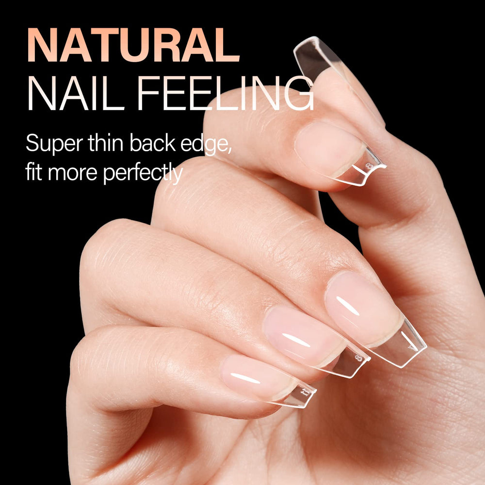 AILLSA pre-shaped coffin tips simplify application without trimming.