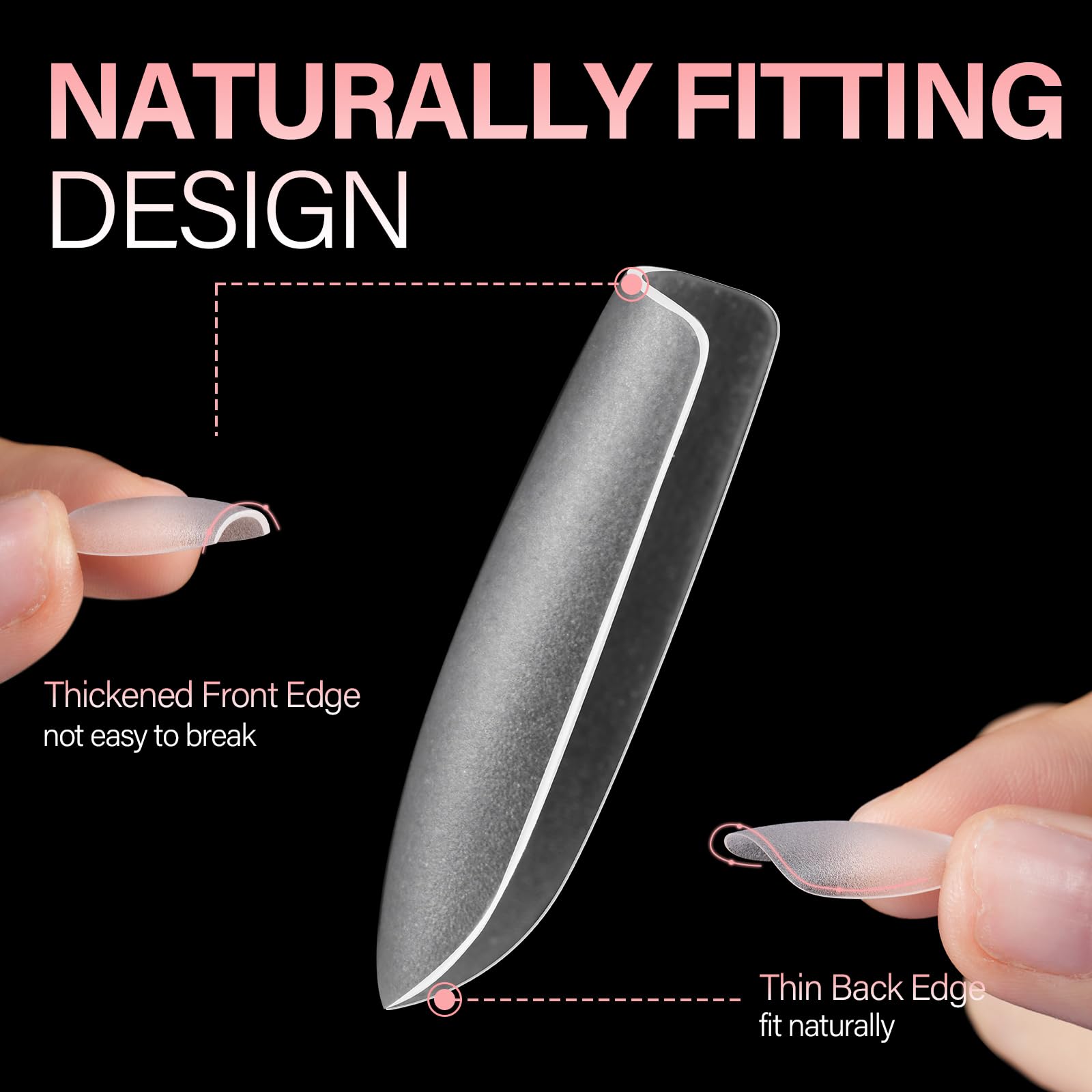 AILLSA pre-shaped coffin tips ready to apply with no cutting