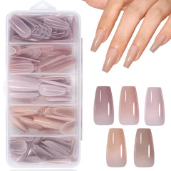 AILLSA RealFit nude tone press-on nails in a stylish box for quick home manicures