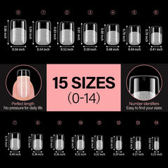 AILLSA Short Square Nail Tips half-matte texture prevents color slipping during design