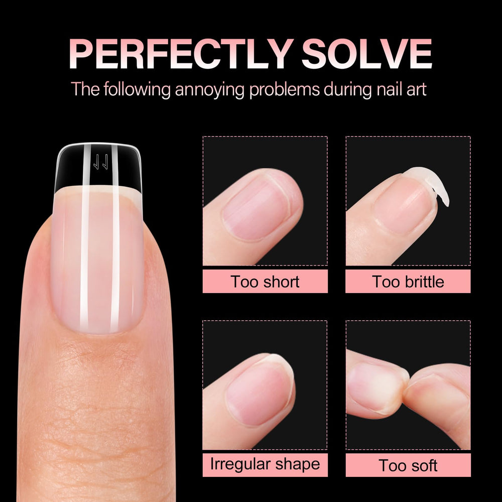 AILLSA Short Square Nail Tips thin back edge fits snugly to natural nails