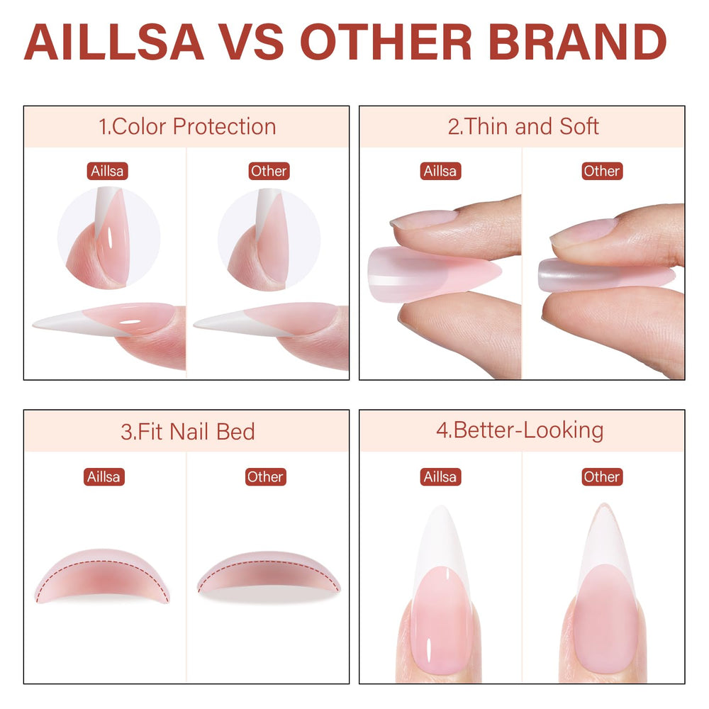 Thick front-edge nail tips designed for durable wear.