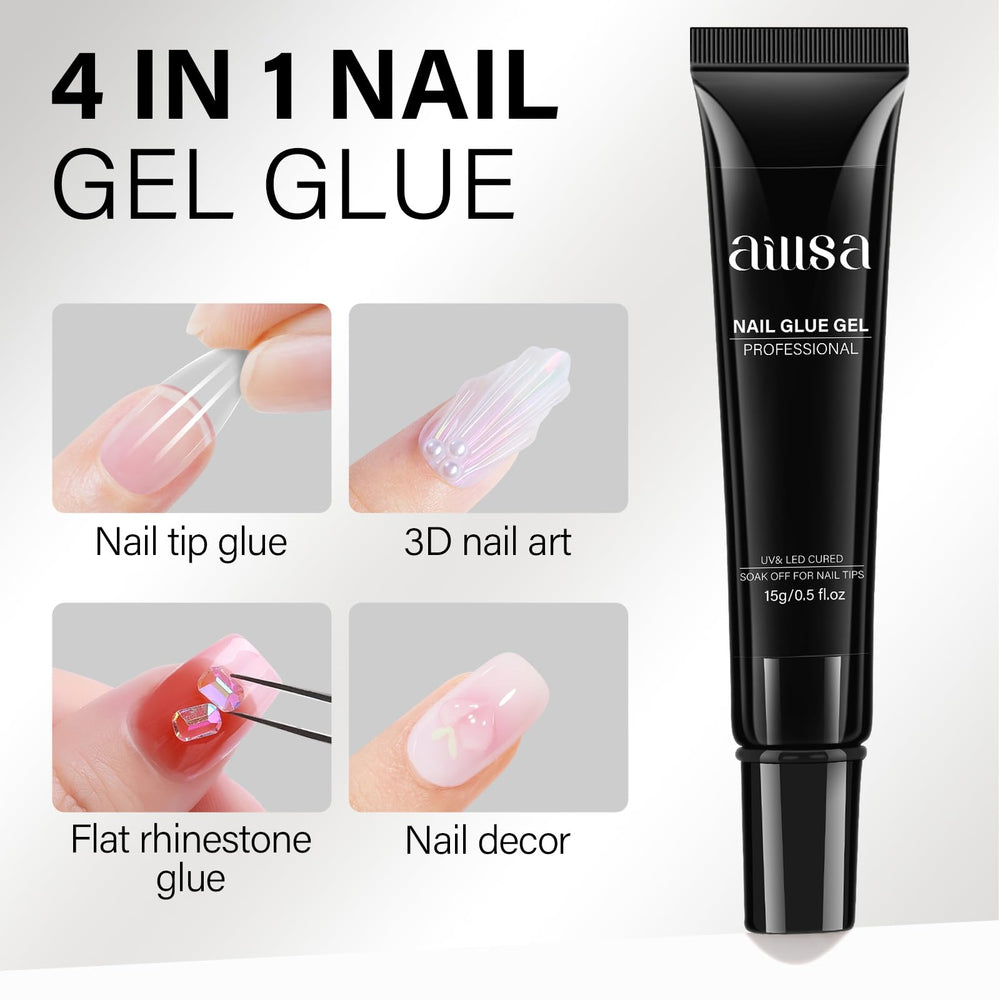AILLSA glue used to attach nail tips securely.