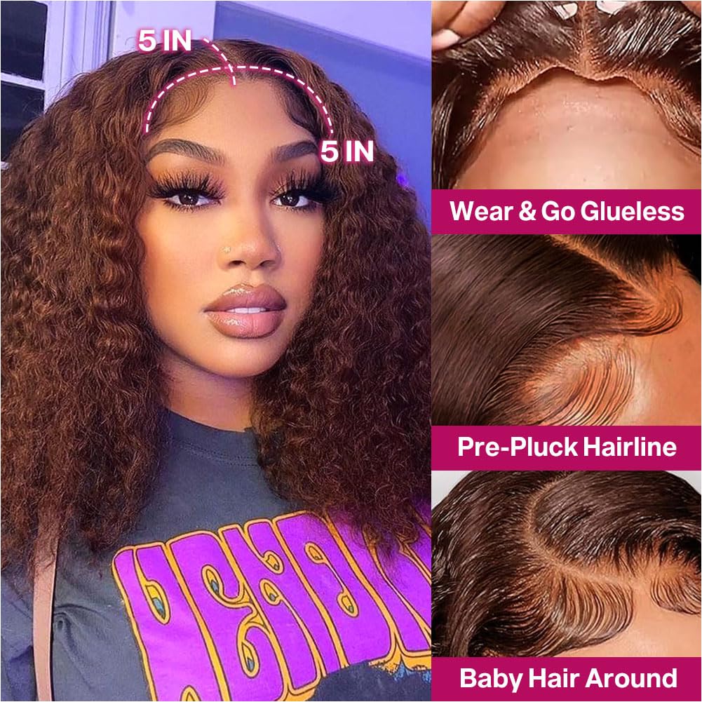 Ailwelia Curly Bob Wig deep wave close-up highlights vibrant curls