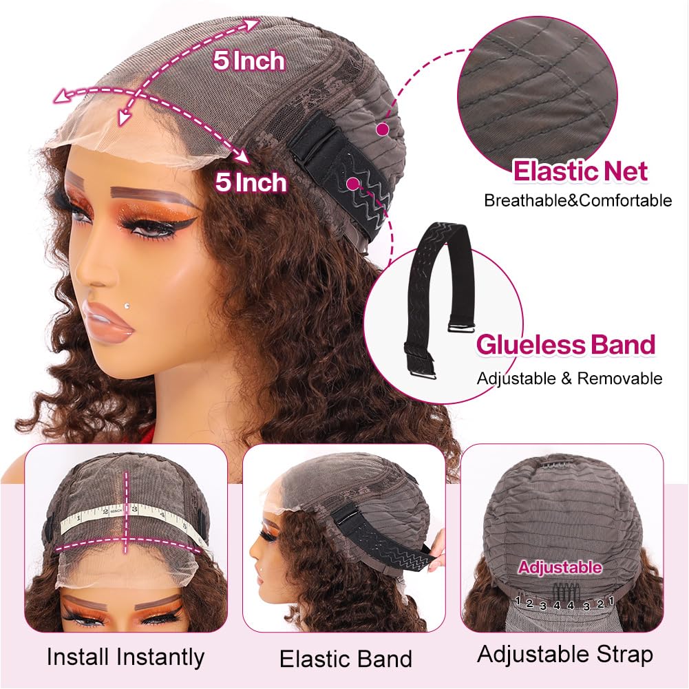 Ailwelia Curly Bob Wig wear-go-ready demonstrates quick styling