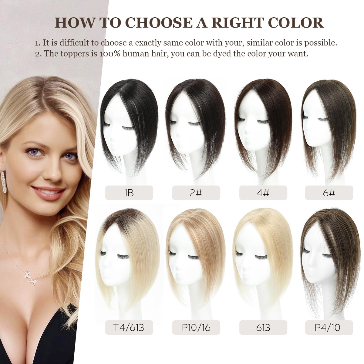 Aimeolyn easy-wear topper supports quick styling and removal.