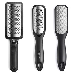 Aimiduo foot file callus remover in black-silver finish smooths rough skin