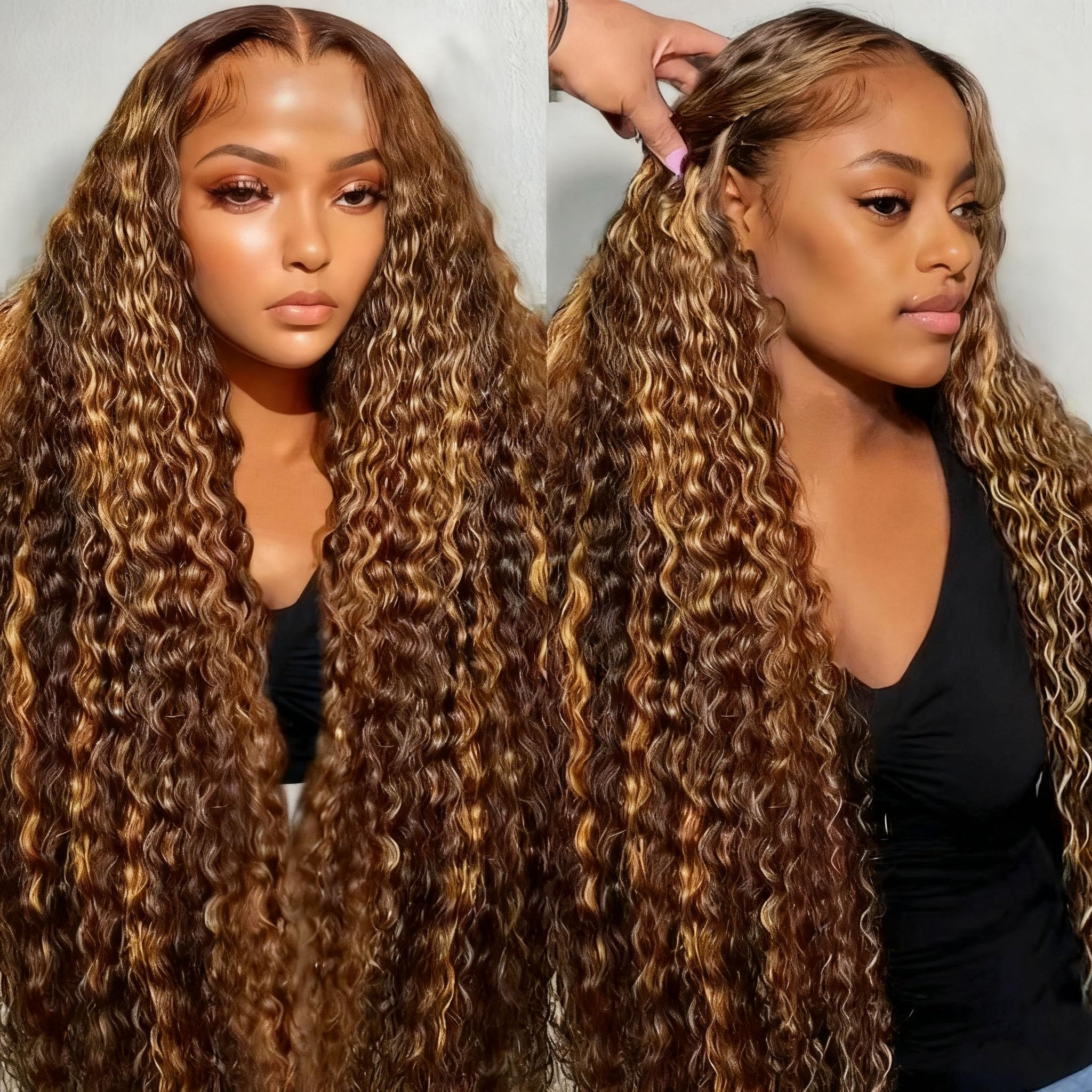 Aimking ombre wig hairline with bleached knots for seamless parting.
