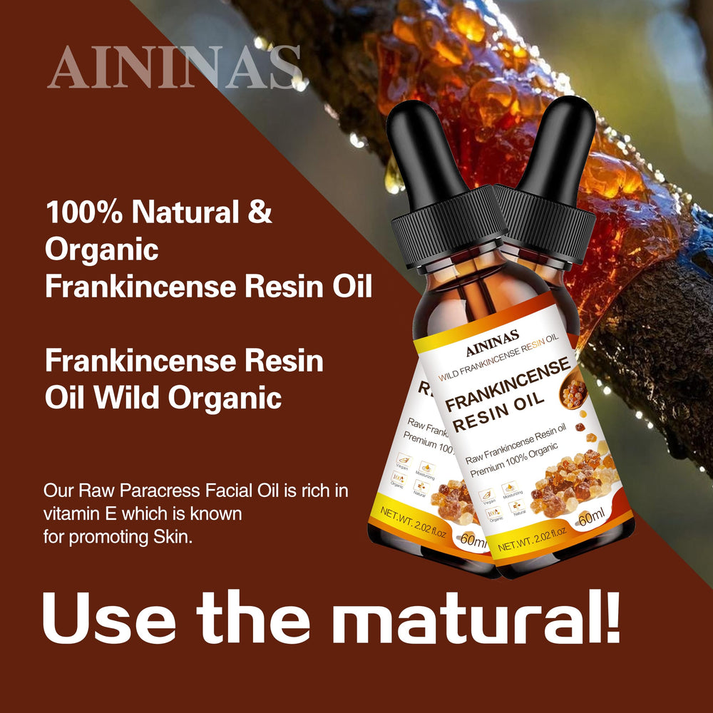 AININAS Frankincense Resin Oil dropper ready for skincare routine