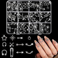 AIPULIDUO silver nail charms cross collection adds chic Y2K flair to manicures.