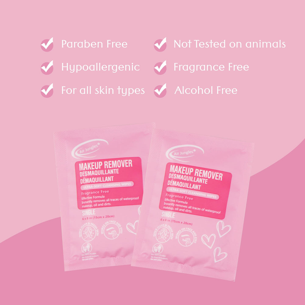 Air Jungles large 6x8 inch wipes for face cleansing