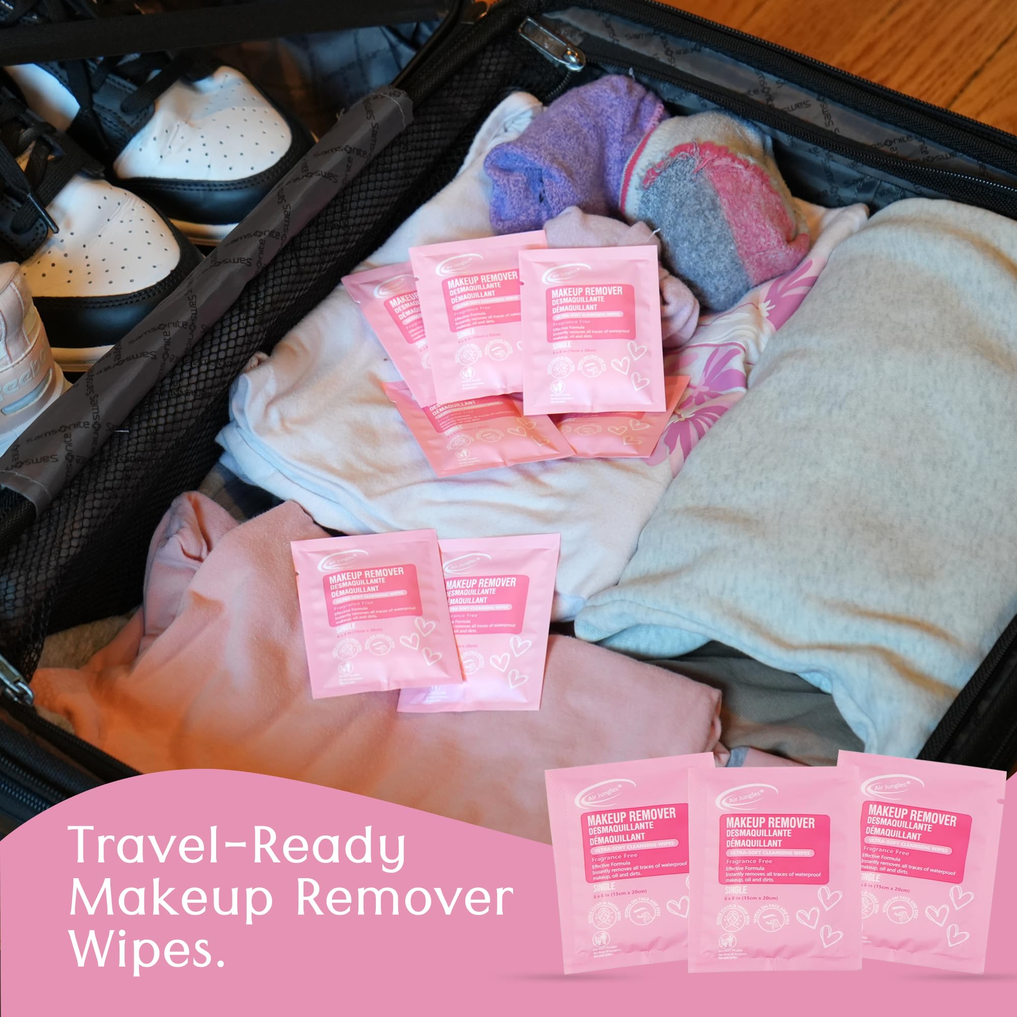 Air Jungles wipes cleanse oil and dirt, leaving skin refreshed and comfortable.