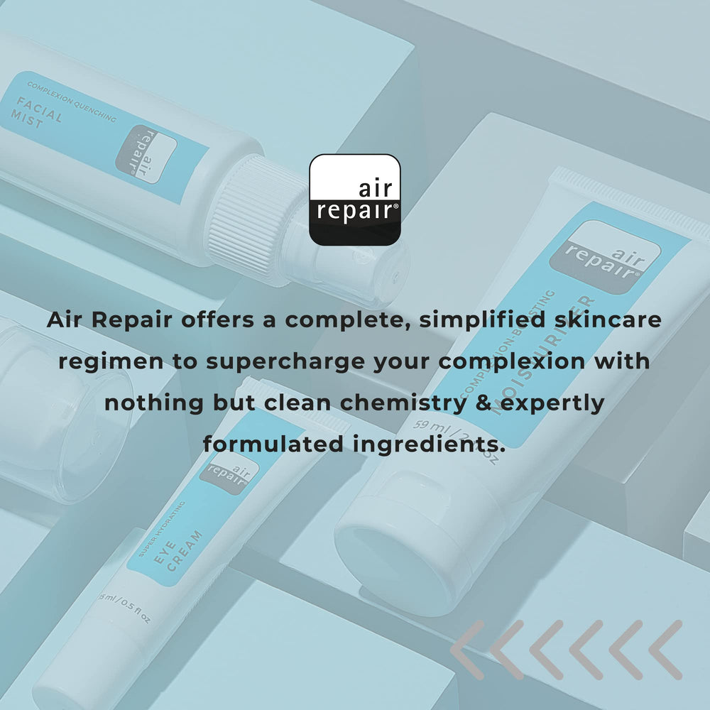 Air Repair Complexion Boosting Moisturizer application scene suggests easy daily use.