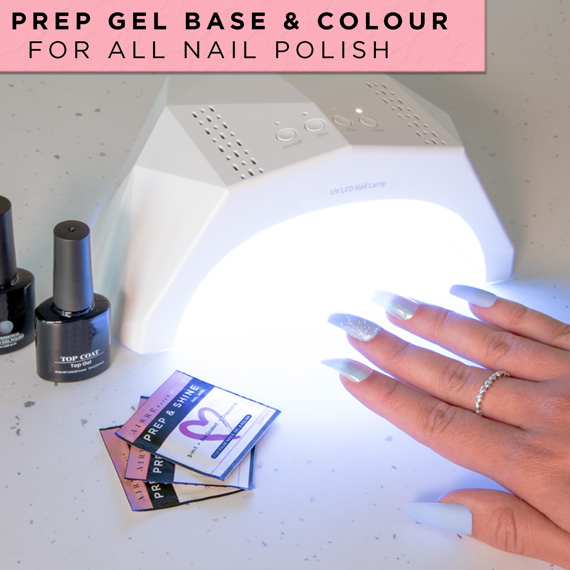 Airre Nails gel layer removal demonstrates sticky residue removal after curing