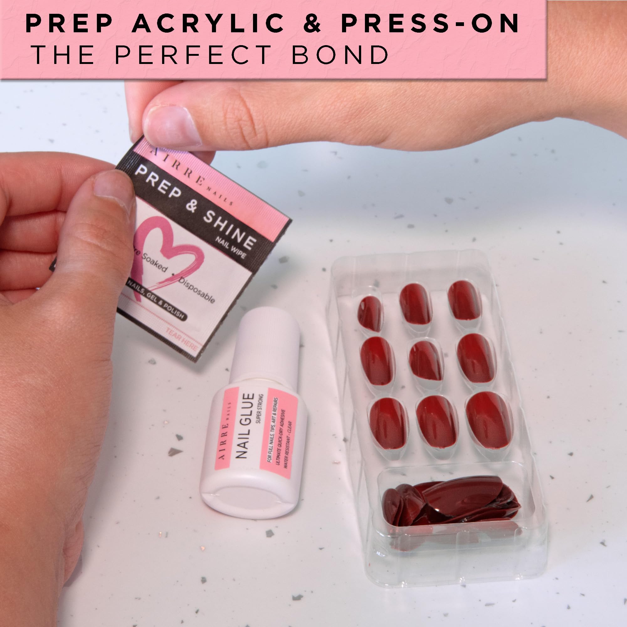 Airre Nails individually wrapped wipes ensure hygiene between uses