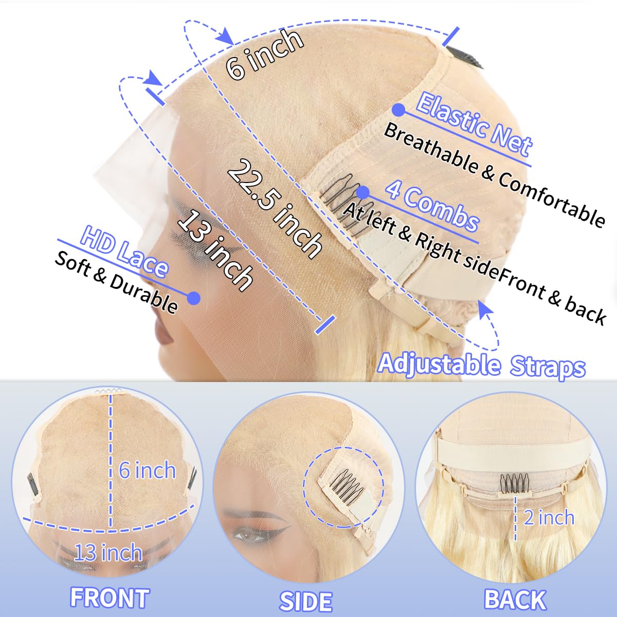 AirZKIN wig features bleached knots for a smoother, scalp-like appearance.