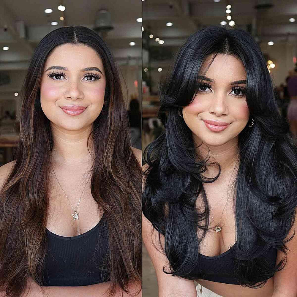Aisaide 24-inch synthetic ombre wig with dramatic length and versatile styling.