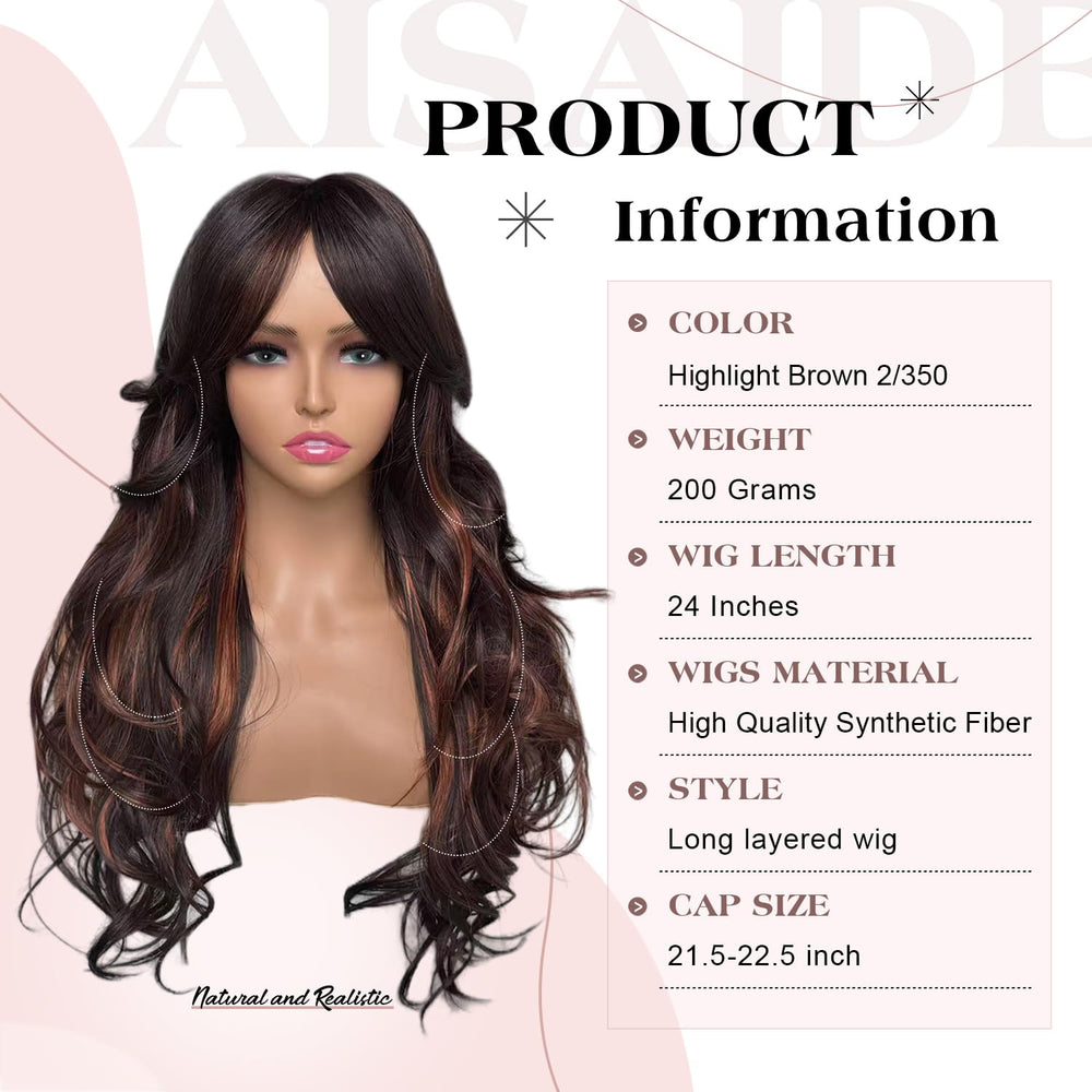 Aisaide brown layered wig for Black women suitable for daily and special occasions.