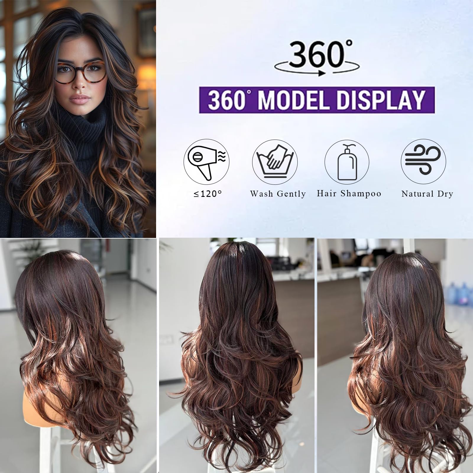 Aisaide long blonde-highlight wig with waves for sunny, vibrant looks.