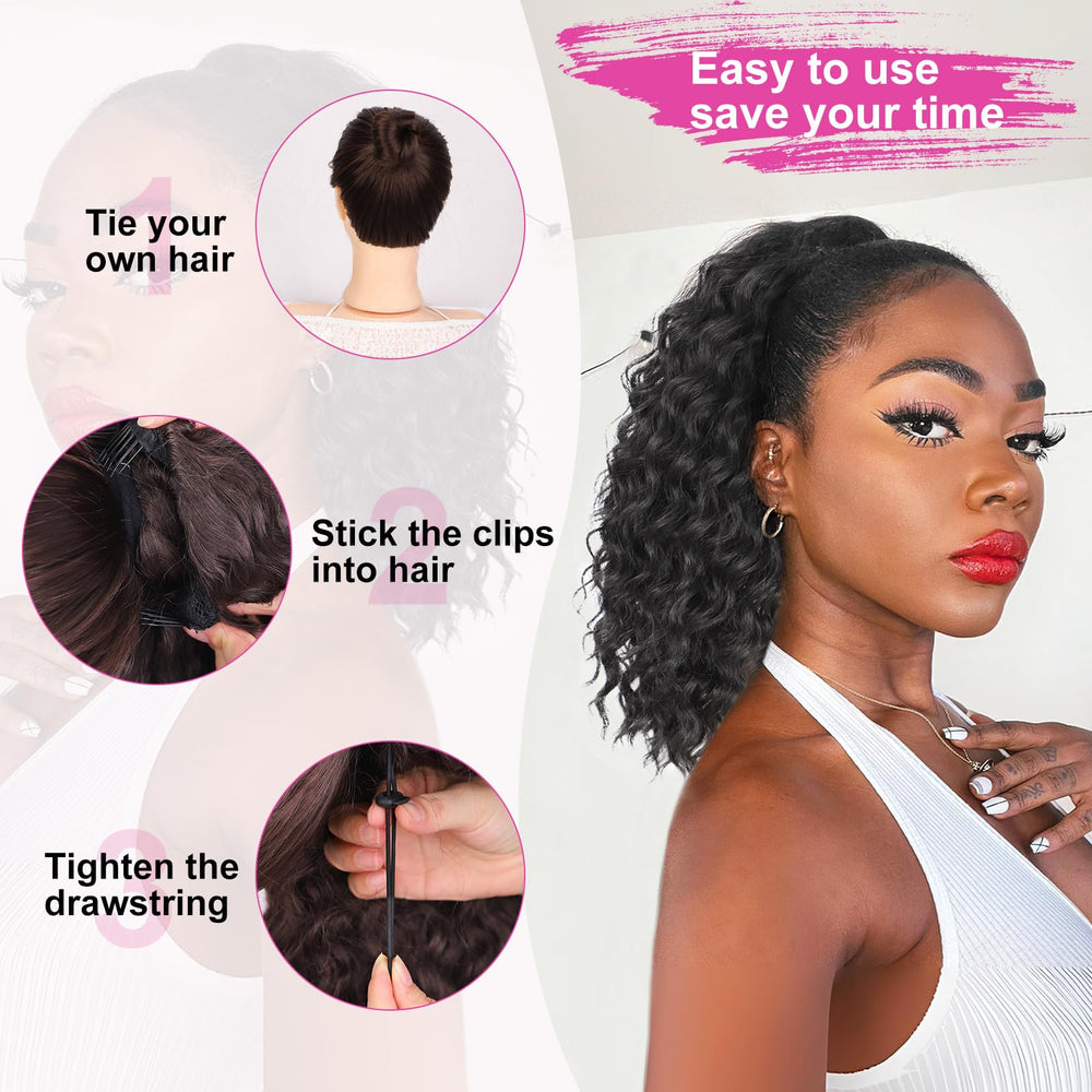 AISI BEAUTY premium heat-resistant fibers feel soft and blend with natural hair.