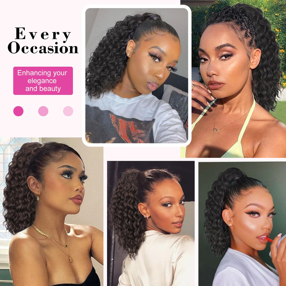 AISI BEAUTY secure drawstring and combs keep ponytail in place all day.