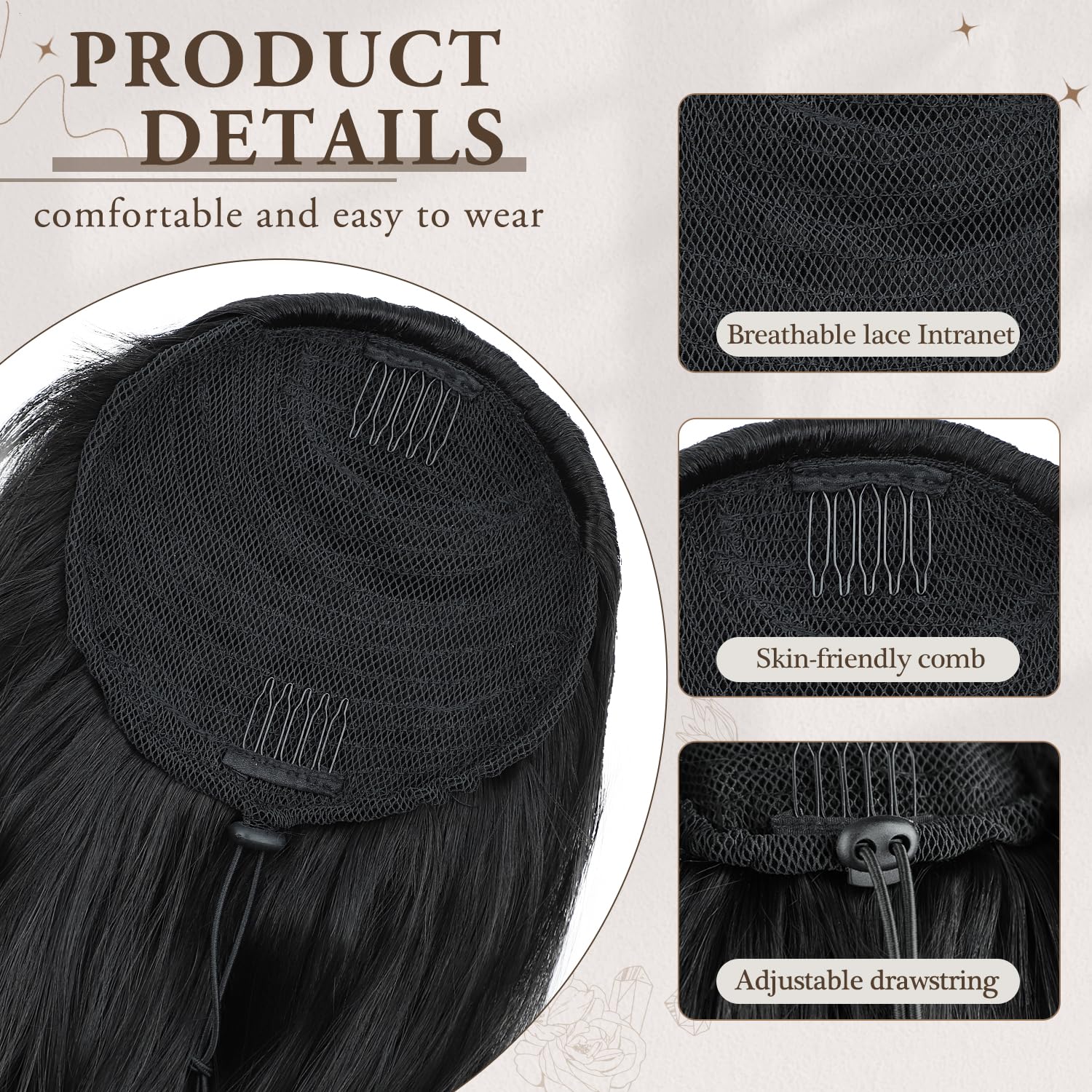 AISI BEAUTY versatile ponytail for events like weddings and cosplay.
