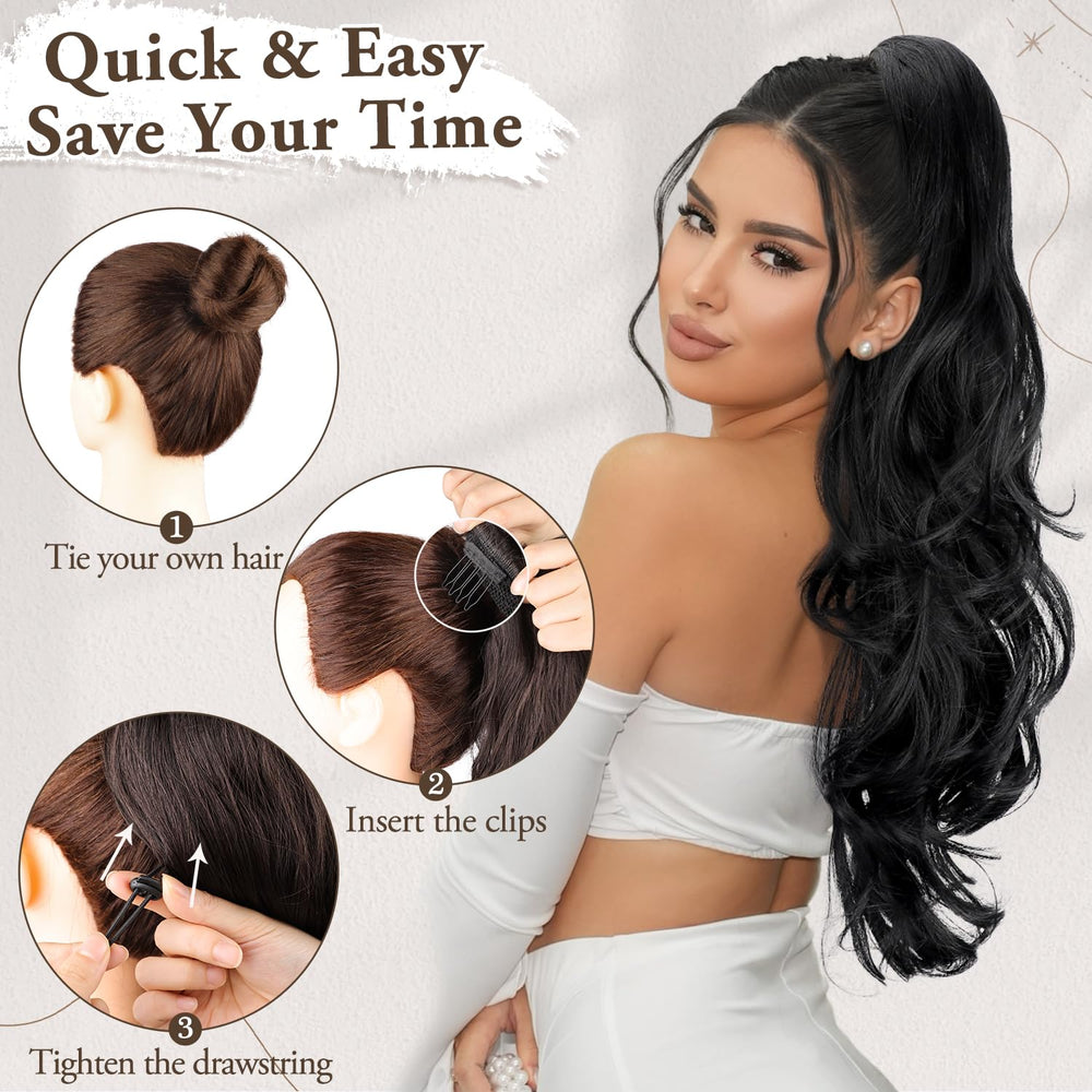 AISI BEAUTY layered ponytail design adds volume with lightweight feel.