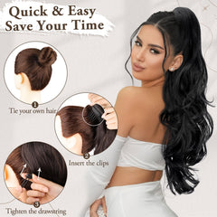 AISI BEAUTY layered ponytail design adds volume with lightweight feel.