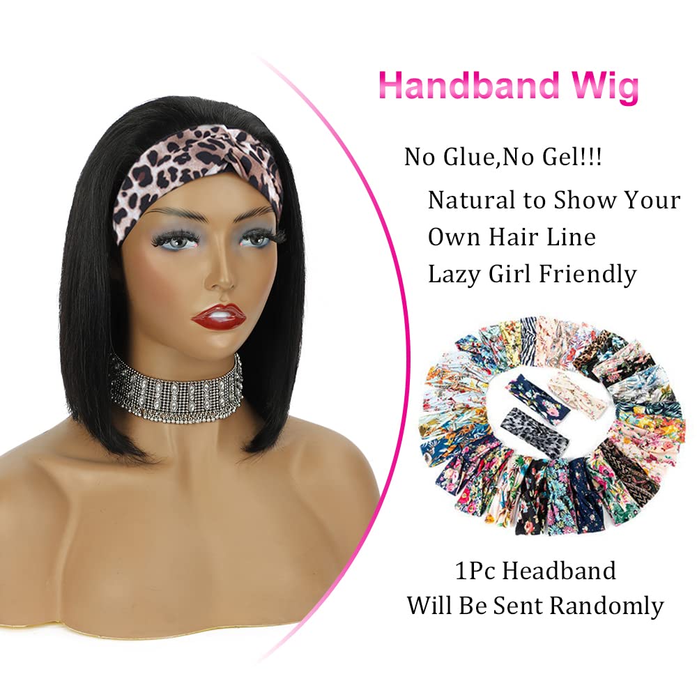 AISI Bob Headband Wig cap fit demonstrates adjustable comfort for most heads.