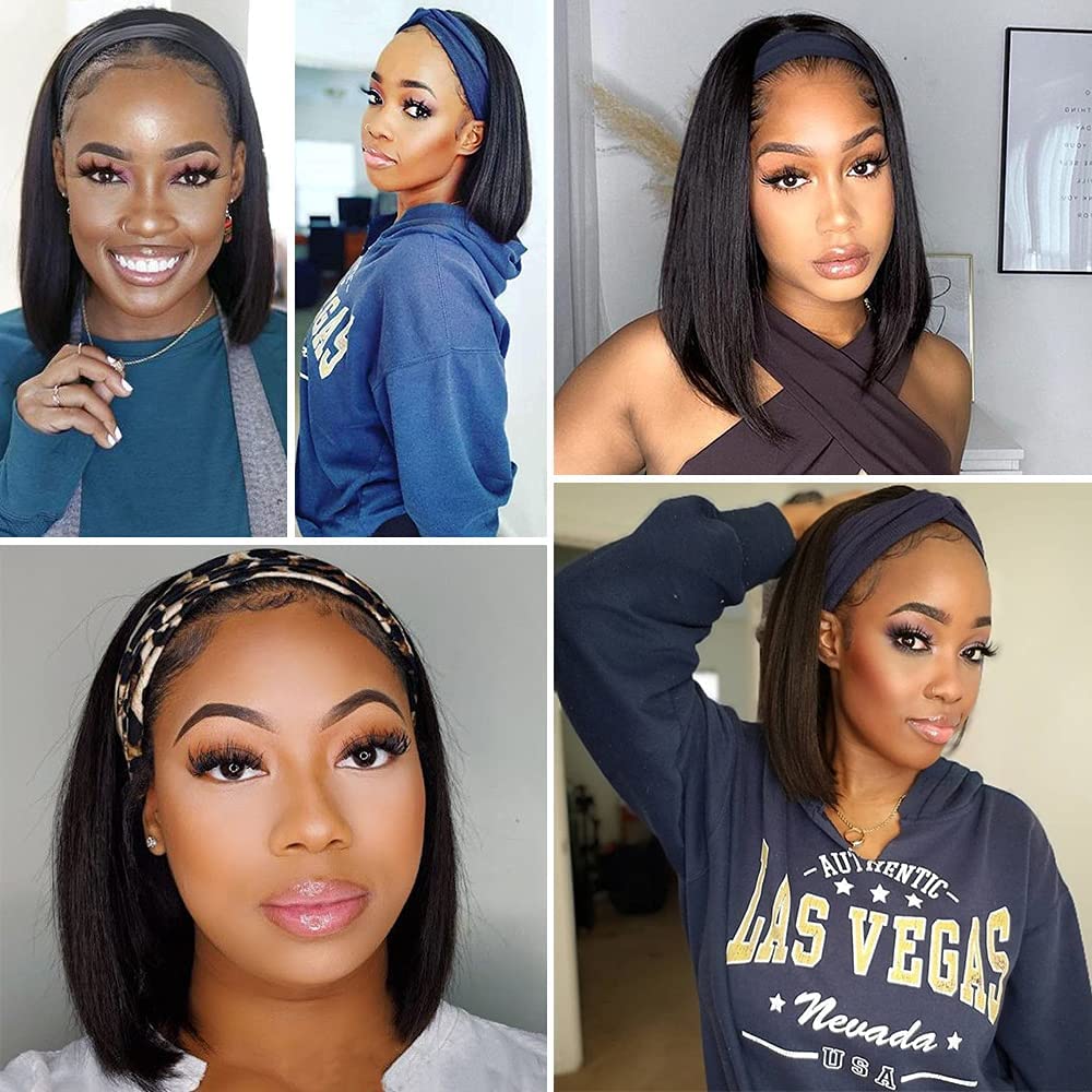 AISI Bob Headband Wig set includes extra wig cap for daily use.
