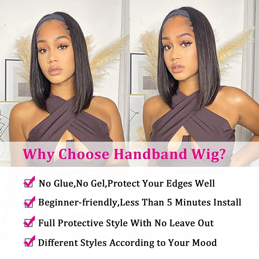 AISI Bob Headband Wig packaging confirms ready-to-wear convenience.