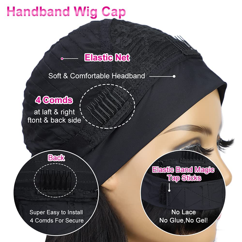 AISI Bob Headband Wig with Velcro closure ensures secure, glue-free wear.