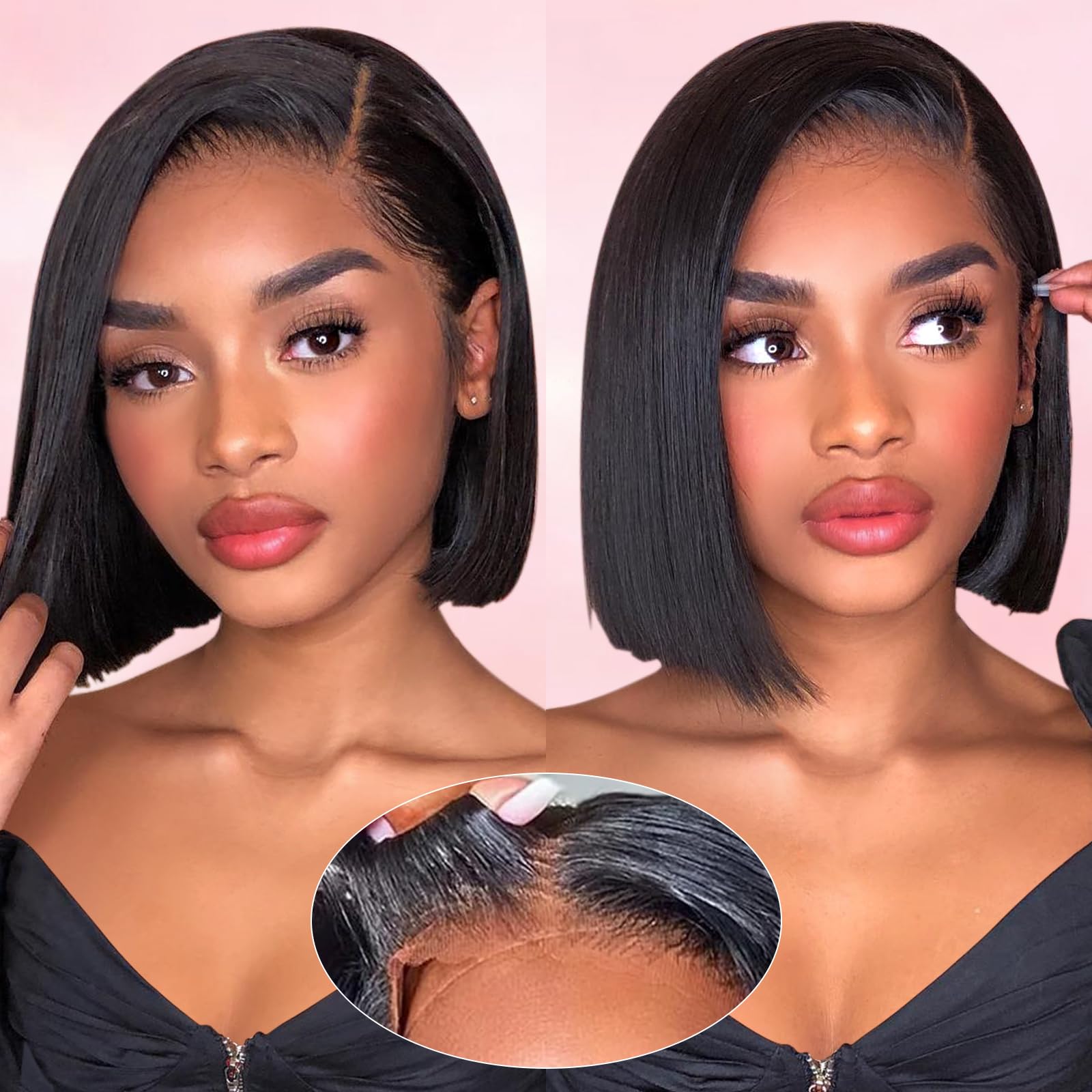 AISI Bob Wig with 4x4 HD lace front for a natural look and easy wear