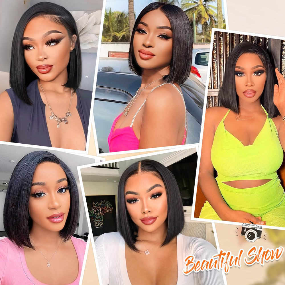 AISI Bob Wig features bleached invisible knots for a seamless hairline.