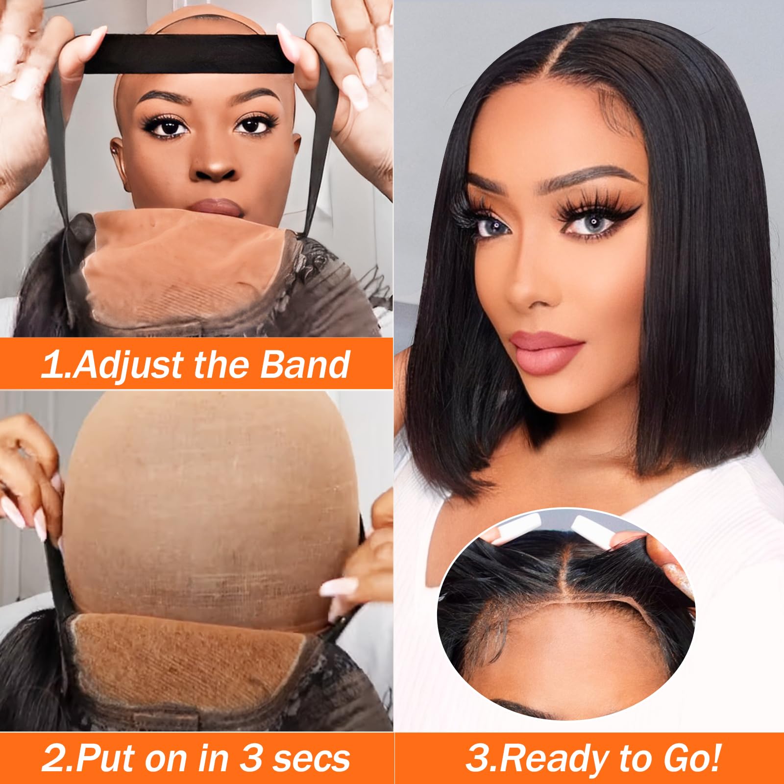AISI Bob Wig with pre plucked hairline for seamless edge